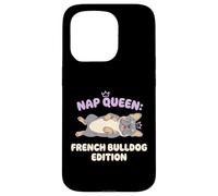 Carcasa para iPhone 15 Pro Nap Queen Bulldog Francés Edición Sleepy Dog Puppy Dueño