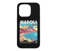 Carcasa para iPhone 15 Pro Napoli Nápoles Italia Retro Viajes Arte Mediterráneo Playa