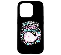 Carcasa para iPhone 15 Pro Narwhal Marine Mammal Lover, Just A Girl Who Loves Narwhals