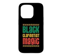 Carcasa para iPhone 15 Pro Negro Clarinetista Magia Estilo Tribal Africano Negro Orgulloso