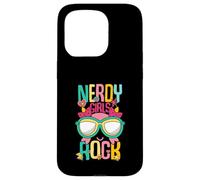Carcasa para iPhone 15 Pro Nerd Girl Rock Geek Mágico Divertido Nerd Gamer G hic