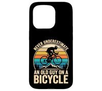 Carcasa para iPhone 15 Pro Never Underestimate An Old Guy On A Bicycle Bicicleta