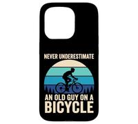 Carcasa para iPhone 15 Pro Never Underestimate Old Guy On A Bicycle Quote