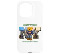 Carcasa para iPhone 15 Pro New York City Skyline & Cute Teddy Bear with NYC Graphic