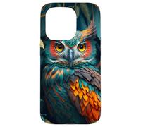 Carcasa para iPhone 15 Pro Night Horned Owl Nocturnal Spotted Owls Hoot Barn Bird