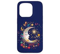 Carcasa para iPhone 15 Pro Night Sky Moon Lunar Stars Sun Love Galaxy