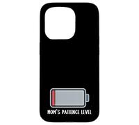 Carcasa para iPhone 15 Pro Nivel de Paciencia de mamá batería agotada Divertido Diciendo Linda mamá