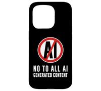 Carcasa para iPhone 15 Pro No al Contenido de IA contra el Arte Anti AI Artificial Inteligente