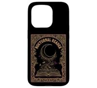 Carcasa para iPhone 15 Pro Nocturnal Reader Dark Academia Estética Amante de los Libros Luna