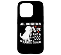 Carcasa para iPhone 15 Pro Nombre de Perro Personalizado Baron Cute Dog Pet Lover