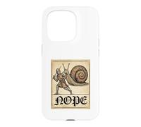 Carcasa para iPhone 15 Pro Nope Knight Fighting Giant Snail Funny Medieval History Meme