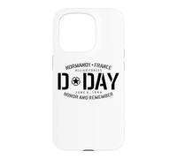 Carcasa para iPhone 15 Pro Normandía Francia Día D Honor and Remember Solid Black Print