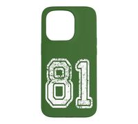 Carcasa para iPhone 15 Pro Número 81 Grungy White Sports Team Style