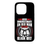 Carcasa para iPhone 15 Pro Nunca Subestimes a Old Man Black Belt Martial Arts