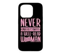 Carcasa para iPhone 15 Pro Nunca Subestimes a una Mujer Bien leída Alfabetización Feminista