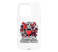 Carcasa para iPhone 15 Pro Nurse Life Surviving On Coffee and Chaos ER