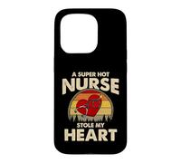 Carcasa para iPhone 15 Pro Nurses Couple Gift Super Hot Nurse Stole My Heart Valentines