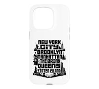 Carcasa para iPhone 15 Pro NYC New York City Boroughs Skyline Brooklyn Manhattan