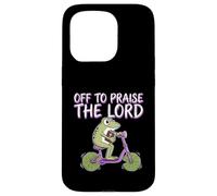 Carcasa para iPhone 15 Pro Off To Praise The Lord Frog Meme Funny Christian Faith Jesus