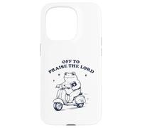 Carcasa para iPhone 15 Pro Off To Praise The Lord Frog Meme Funny Christian Faith Jesus