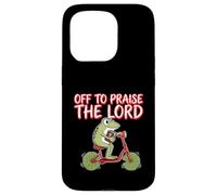 Carcasa para iPhone 15 Pro Off To Praise The Lord Frog Meme Funny Christian Faith Jesus
