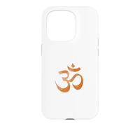 Carcasa para iPhone 15 Pro Om Print Yoga marrón Desvanecido Ohm Mantra Símbolo Sánscrito AUM