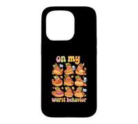 Carcasa para iPhone 15 Pro On My Wurst Behavior Oktoberfest Shirt Funny Bratwurst