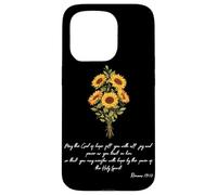 Carcasa para iPhone 15 Pro Ora Que Dios desee a Sunflower Versículo bíblico Cristiano religioso