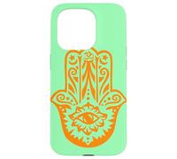 Carcasa para iPhone 15 Pro Orange Hamsa Yoga Mediación
