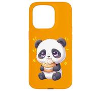 Carcasa para iPhone 15 Pro Oso de bambú Kawaii Panda Munching Happily