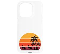 Carcasa para iPhone 15 Pro Palmeras Gacelas Safari Sabana Puesta de Sol África Recuerdo