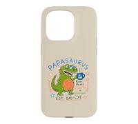 Carcasa para iPhone 15 Pro Papasaurus Number One Dad Funny Dinosaur Rex Día del Padre