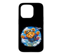 Carcasa para iPhone 15 Pro Paracaidismo Lindo Oso De Peluche Valiente Aventura Formas