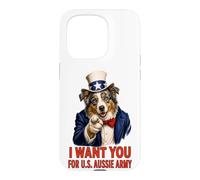Carcasa para iPhone 15 Pro Pastor Australiano Australiano Australiano EE.UU. Divertido Retro Vintage 4 de Julio