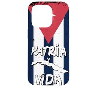 Carcasa para iPhone 15 Pro Patria y Vida Cuban Flag Cuba Cuban Roots Black