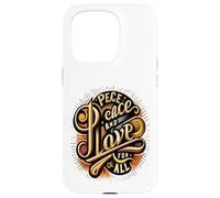 Carcasa para iPhone 15 Pro Paz y Amor para Todos los Corazones pacíficos El Amor Nos UNE a Todos
