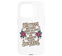 Carcasa para iPhone 15 Pro Pegatinas duras para Adultos con Forma de Rosa y Calavera, para Amantes de la Tinta