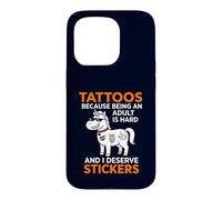 Carcasa para iPhone 15 Pro Pegatinas Tattoos Because Being An Adult Is Hard I Merece