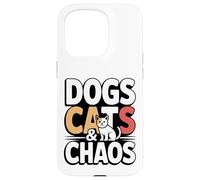 Carcasa para iPhone 15 Pro Perros Gatos Y Caos Perro Y Gato Mamá