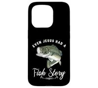 Carcasa para iPhone 15 Pro Pesca Incluso Jesús Tenía Historia De Pescado Divertido Bass Papá Christian