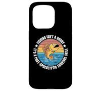 Carcasa para iPhone 15 Pro Pesca Supervivencia Humor Pescador Prepper Pescador
