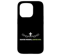 Carcasa para iPhone 15 Pro Pesos más Pesados más Ligero Alma Cristiana fe Fitness Atleta