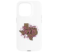 Carcasa para iPhone 15 Pro Pink Leopard Ella es de Texas I Can Tell