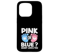 Carcasa para iPhone 15 Pro Pink Or Blue Daddy Loves You Gender Reveal Party Dad