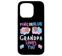 Carcasa para iPhone 15 Pro Pink or Blue Grandpa Love You Baby Shower - Papelera para revelación de género
