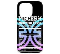 Carcasa para iPhone 15 Pro Piscis Información Nutricional Signo del Zodíaco Astrología Azul Púrpura