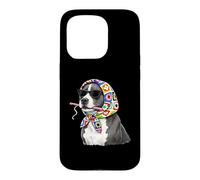 Carcasa para iPhone 15 Pro Pitbull Pittie Dog Granny - Hilo Cuadrado para Ganchillo