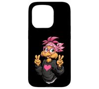 Carcasa para iPhone 15 Pro Pollo Divertido con Gafas Bandana Rosa Crazy Chicken Lady