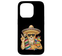 Carcasa para iPhone 15 Pro Poncho De Guepardo Mexicano Cinco De Mayo Fiesta Sombrero Meme