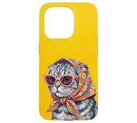 Carcasa para iPhone 15 Pro Portada de Revista Scottish Fold Fashion Cats Lover